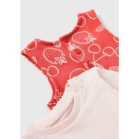 MTX06: Baby Red Strawberry Print Dungaree & Top Outfit (0-23 Months)